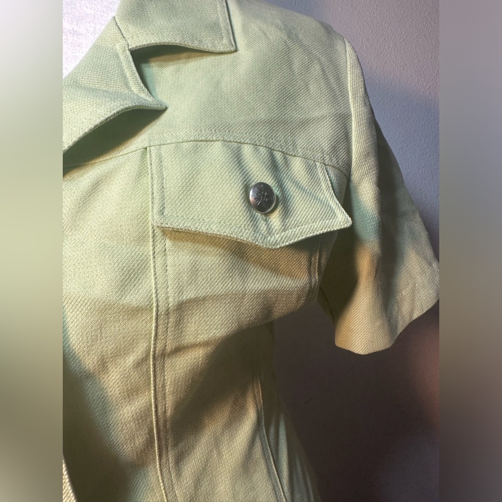 Vintage Y2K retro western soft line  green  woman size 6 blazer top - Picture 11 of 13